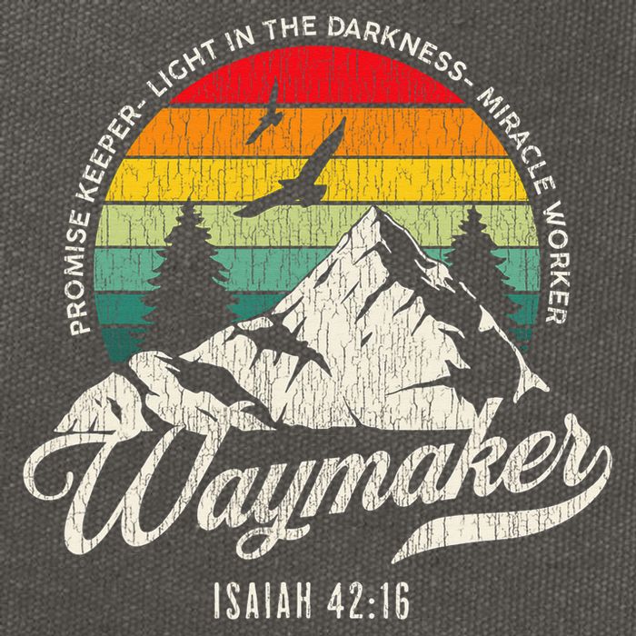 Waymaker Promise Keeper Miracle Worker Christian Cotton Canvas Backpack