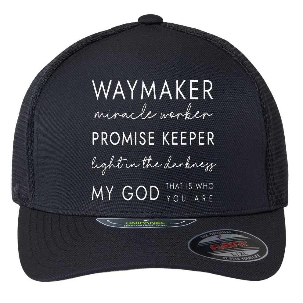 Waymaker Promise Keeper Miracle Worker Christian Flexfit Unipanel Trucker Cap