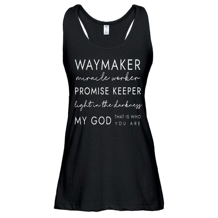 Waymaker Promise Keeper Miracle Worker Christian Ladies Essential Flowy Tank