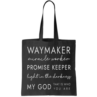 Waymaker Promise Keeper Miracle Worker Christian Bag