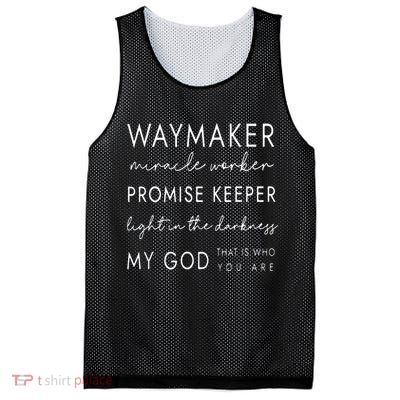 Waymaker Promise Keeper Miracle Worker Christian Mesh Reversible Basketball Jersey Tank