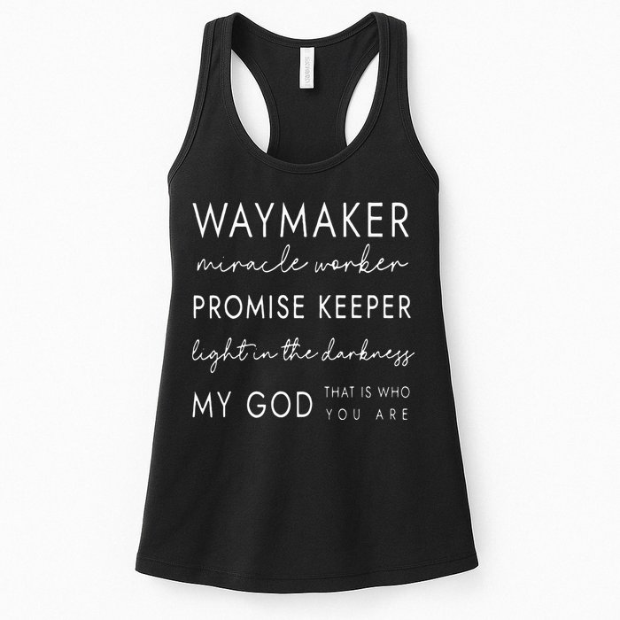 Waymaker Promise Keeper Miracle Worker Christian Womens Tank Top