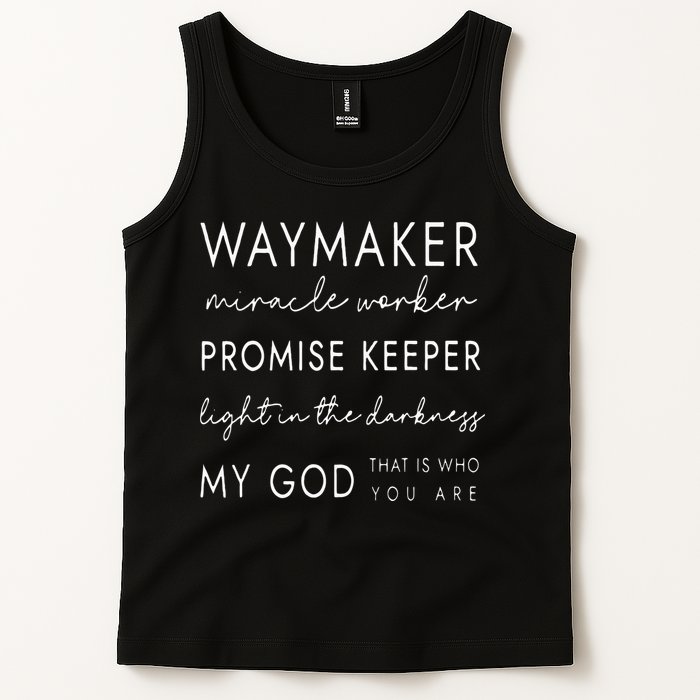 Waymaker Promise Keeper Miracle Worker Christian Tank Top