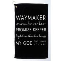 Waymaker Promise Keeper Miracle Worker Christian Golf Towel