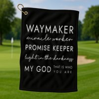 Waymaker Promise Keeper Miracle Worker Christian Golf Towel