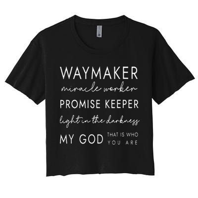 Waymaker Promise Keeper Miracle Worker Christian Crop Top