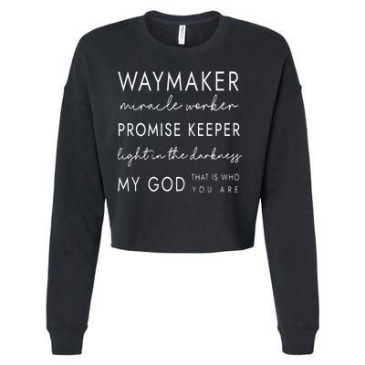 Waymaker Promise Keeper Miracle Worker Christian Cropped Pullover Crew