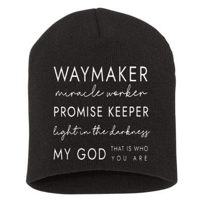 Waymaker Promise Keeper Miracle Worker Christian Short Acrylic Beanie