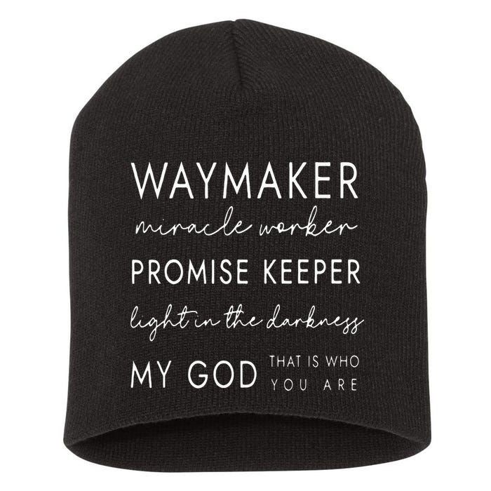 Waymaker Promise Keeper Miracle Worker Christian Short Acrylic Beanie
