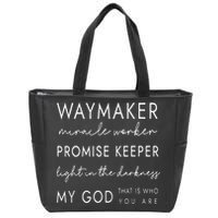 Waymaker Promise Keeper Miracle Worker Christian Zip Tote Bag