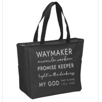 Waymaker Promise Keeper Miracle Worker Christian Zip Tote Bag