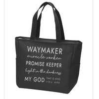 Waymaker Promise Keeper Miracle Worker Christian Zip Tote Bag