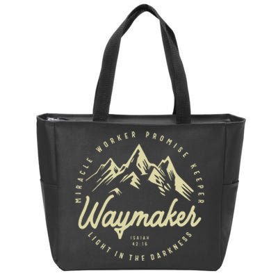 Waymaker Promise Keeper Miracle Worker Christian Zip Tote Bag