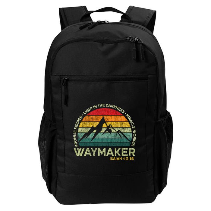 Waymaker Promise Keeper Miracle Worker Christian Vintage Daily Commute Backpack