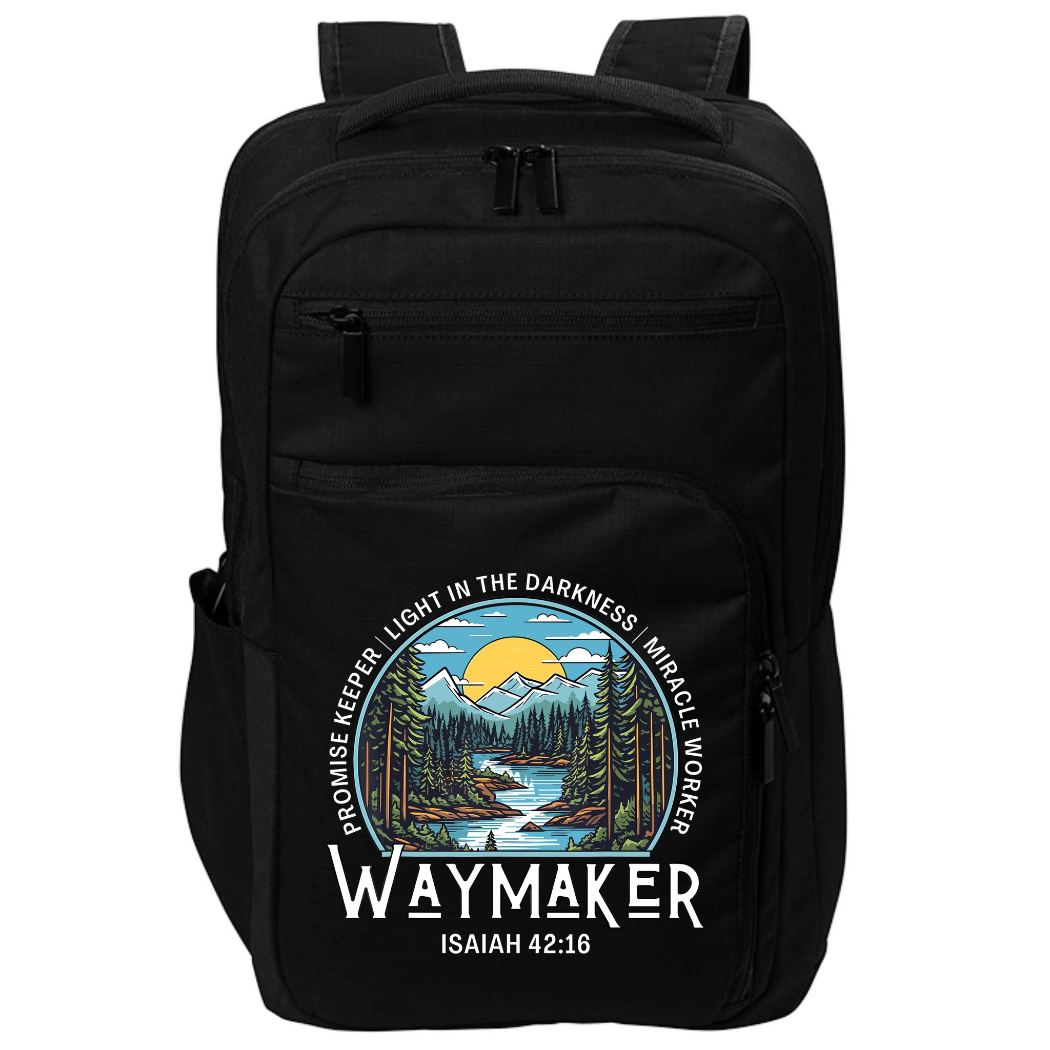 Waymaker Promise Keeper Miracle Worker Christian Bible Verse Impact Tech Backpack