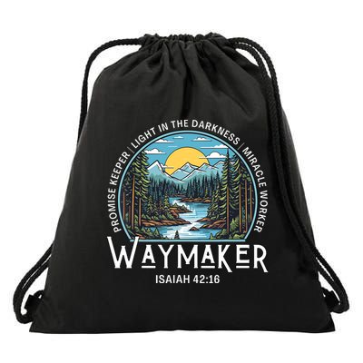 Waymaker Promise Keeper Miracle Worker Christian Bible Verse Drawstring Bag