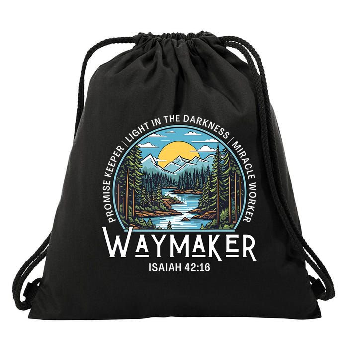 Waymaker Promise Keeper Miracle Worker Christian Bible Verse Drawstring Bag
