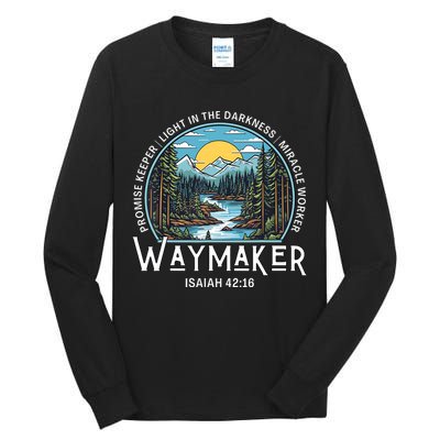 Waymaker Promise Keeper Miracle Worker Christian Bible Verse Tall Long Sleeve T-Shirt