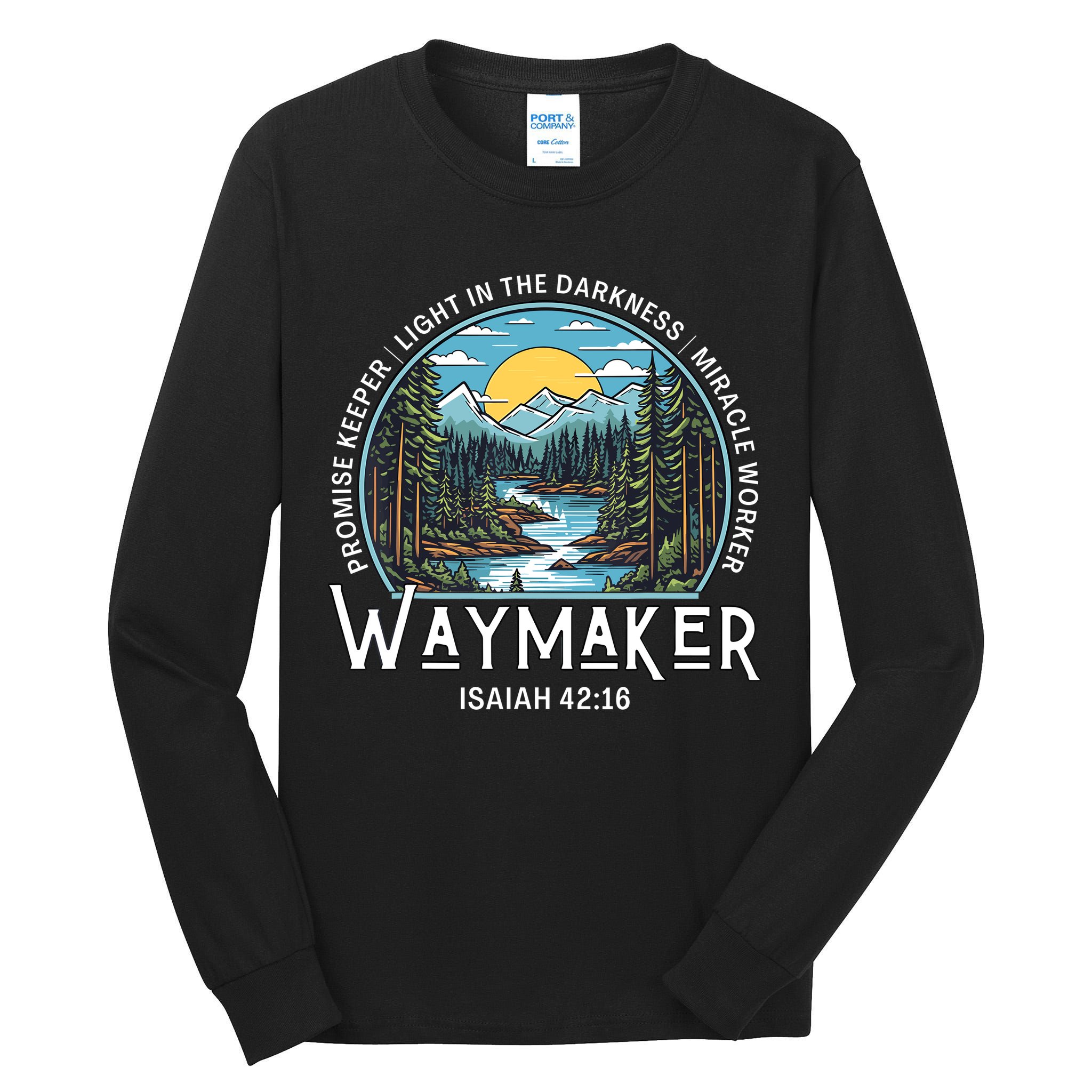 Waymaker Promise Keeper Miracle Worker Christian Bible Verse Tall Long Sleeve T-Shirt