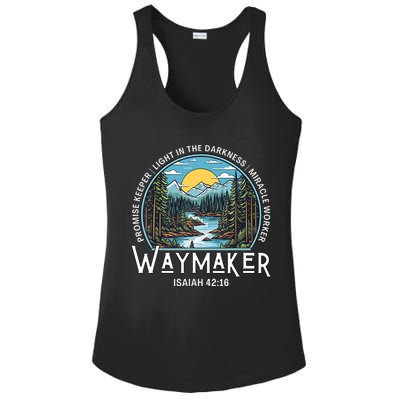 Waymaker Promise Keeper Miracle Worker Christian Bible Verse Ladies PosiCharge Competitor Racerback Tank