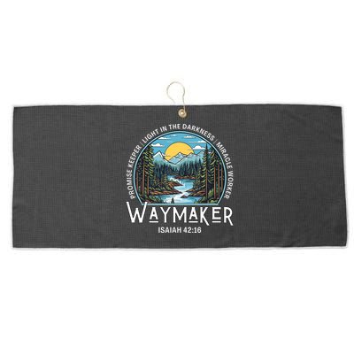 Waymaker Promise Keeper Miracle Worker Christian Bible Verse Large Microfiber Waffle Golf Towel