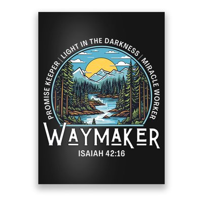 Waymaker Promise Keeper Miracle Worker Christian Bible Verse Poster