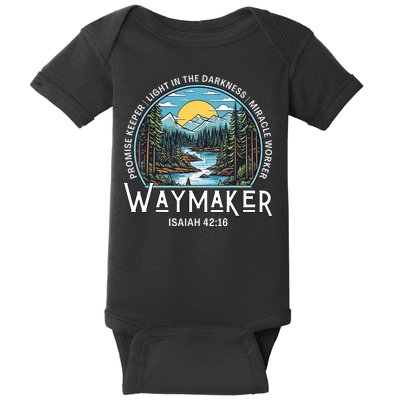 Waymaker Promise Keeper Miracle Worker Christian Bible Verse Baby Bodysuit