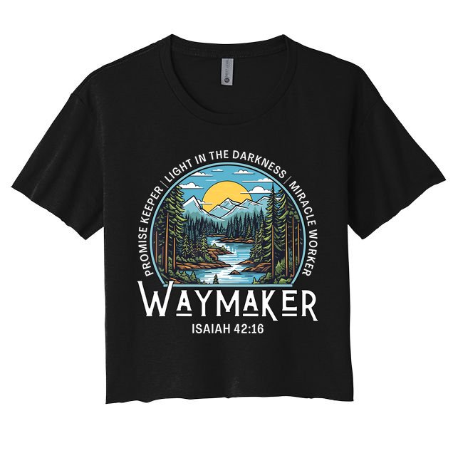 Waymaker Promise Keeper Miracle Worker Christian Bible Verse Crop Top