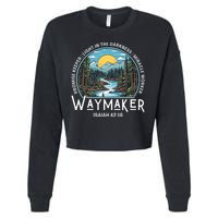 Waymaker Promise Keeper Miracle Worker Christian Bible Verse Cropped Pullover Crew