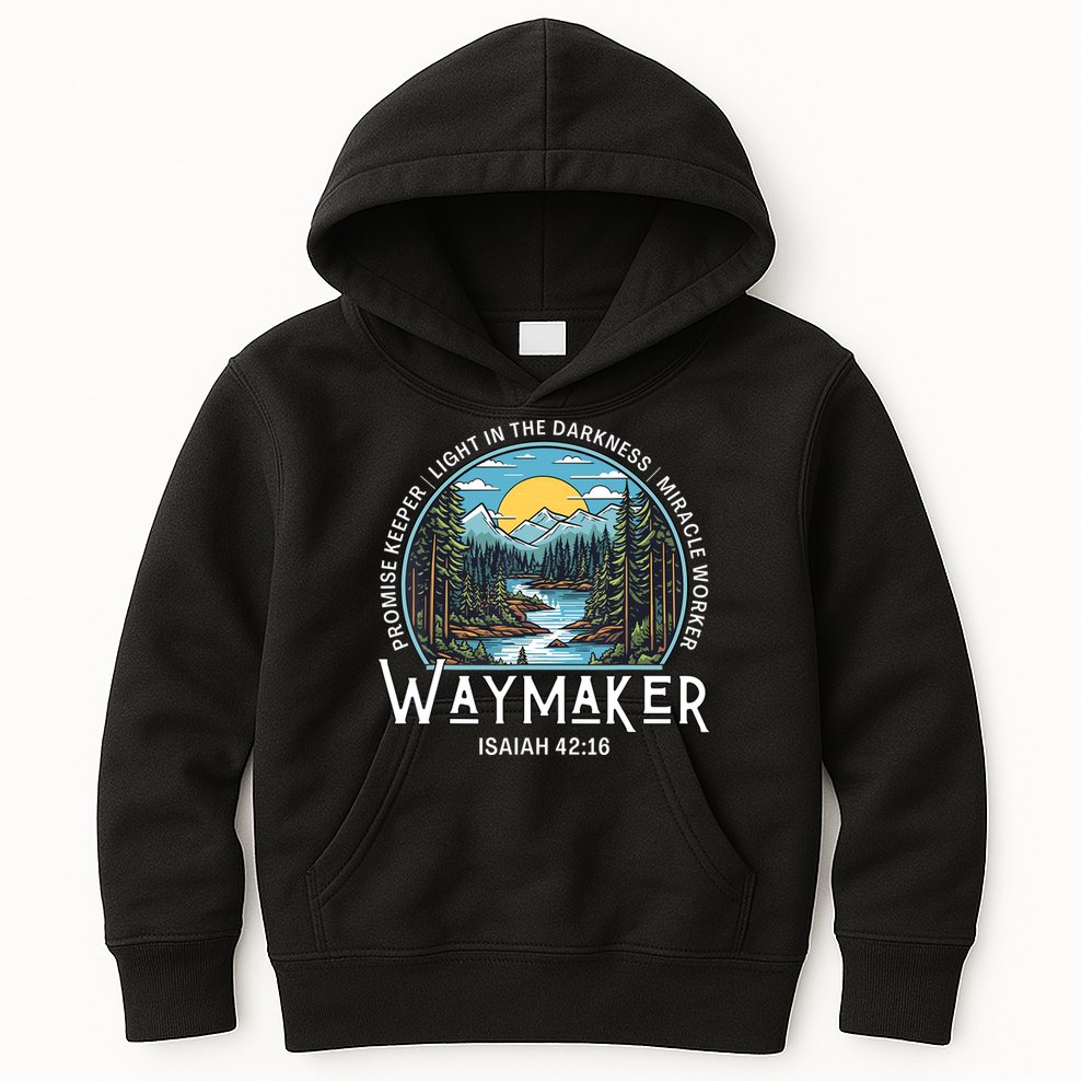 Waymaker Promise Keeper Miracle Worker Christian Bible Verse Kids Hoodie