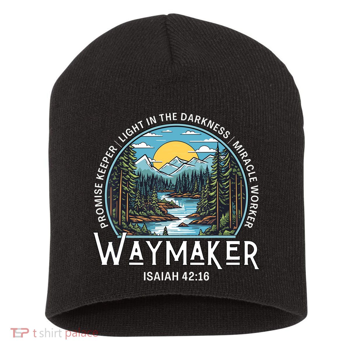 Waymaker Promise Keeper Miracle Worker Christian Bible Verse Short Acrylic Beanie