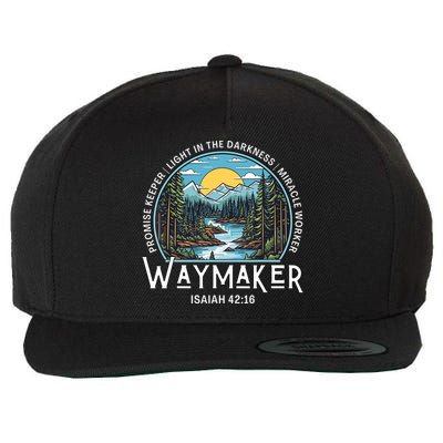 Waymaker Promise Keeper Miracle Worker Christian Bible Verse Wool Snapback Cap