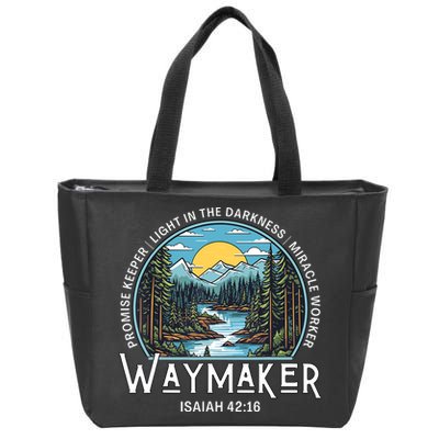 Waymaker Promise Keeper Miracle Worker Christian Bible Verse Zip Tote Bag