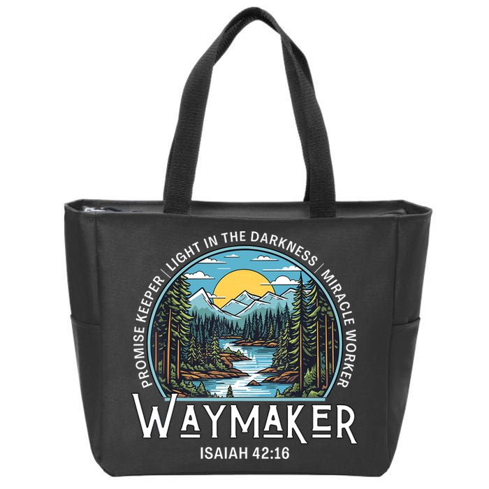 Waymaker Promise Keeper Miracle Worker Christian Bible Verse Zip Tote Bag