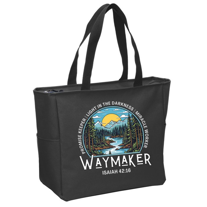 Waymaker Promise Keeper Miracle Worker Christian Bible Verse Zip Tote Bag