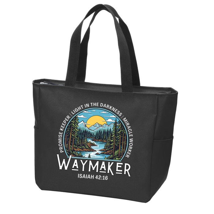 Waymaker Promise Keeper Miracle Worker Christian Bible Verse Zip Tote Bag