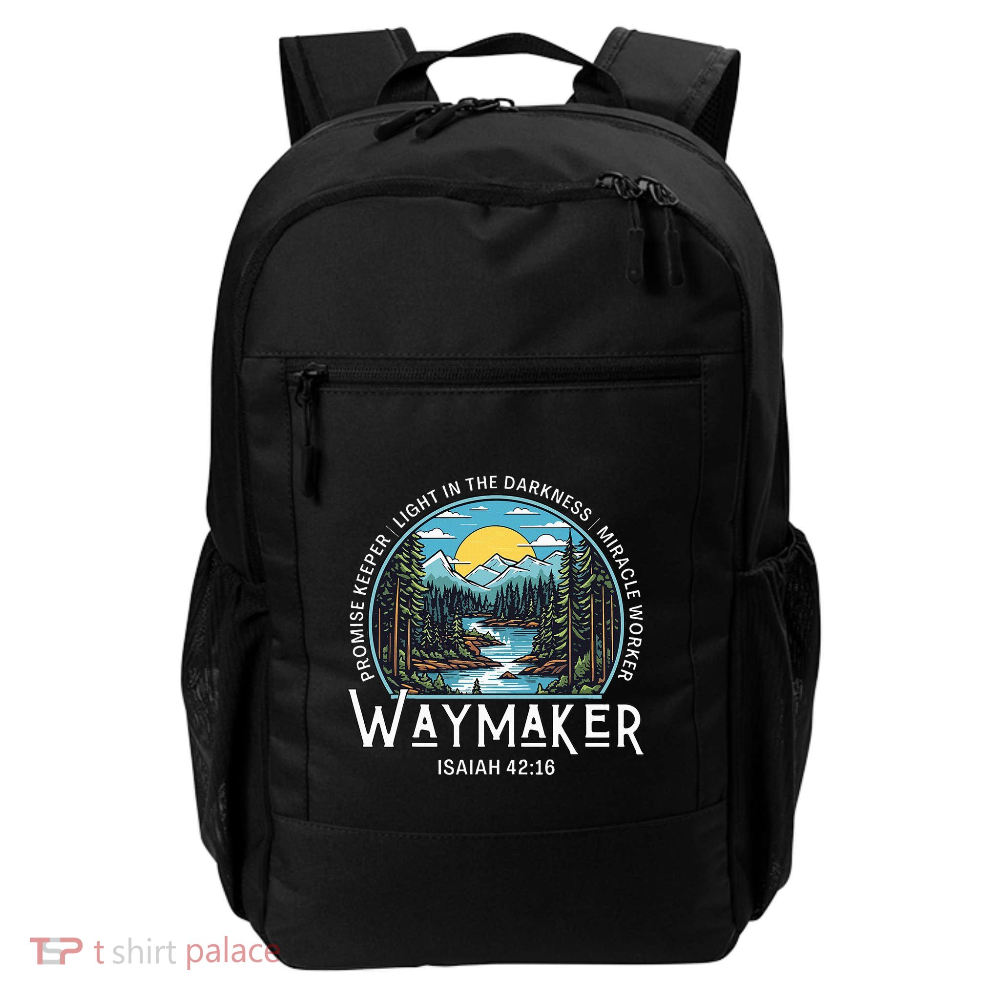 Waymaker Promise Keeper Miracle Worker Christian Daily Commute Backpack
