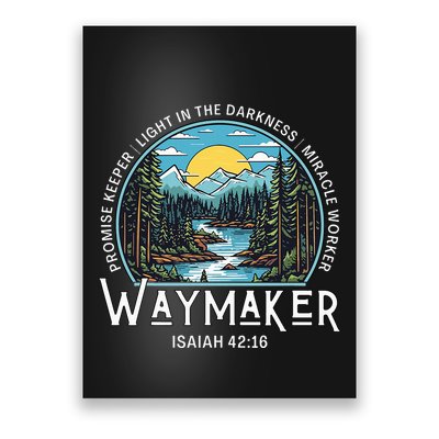 Waymaker Promise Keeper Miracle Worker Christian Poster