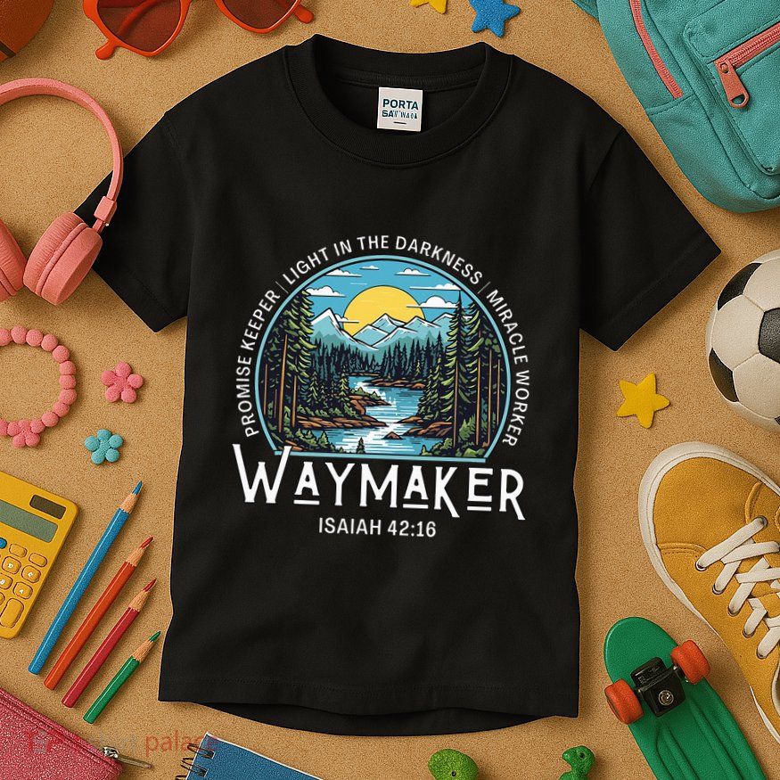 Waymaker Promise Keeper Miracle Worker Christian Kids T-Shirt
