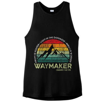 Waymaker Promise Keeper Miracle Worker Christian Ladies PosiCharge Tri-Blend Wicking Tank