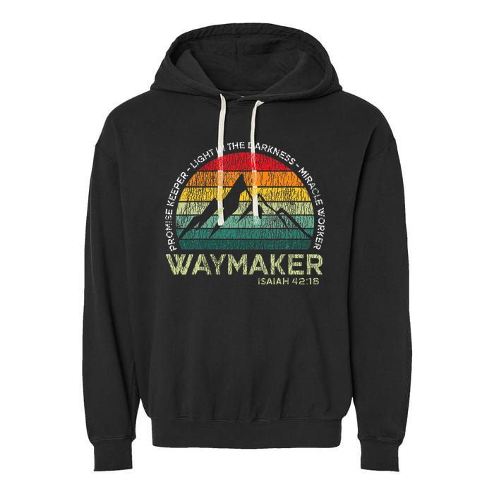 Waymaker Promise Keeper Miracle Worker Christian Garment-Dyed Fleece Hoodie