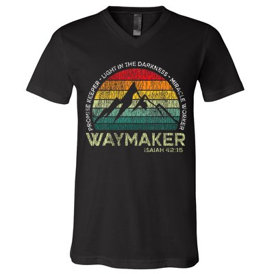 Waymaker Promise Keeper Miracle Worker Christian V-Neck T-Shirt