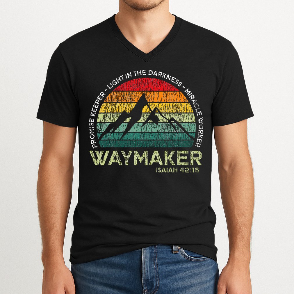 Waymaker Promise Keeper Miracle Worker Christian V-Neck T-Shirt