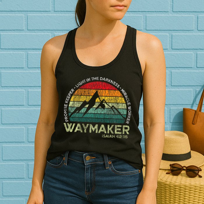 Waymaker Promise Keeper Miracle Worker Christian Womens Tank Top