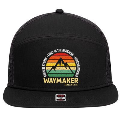 Waymaker Promise Keeper Miracle Worker Christian Believer 7 Panel Mesh Trucker Snapback Hat