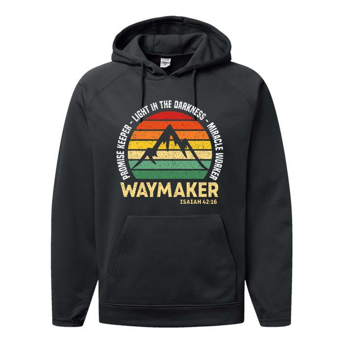 Waymaker Promise Keeper Miracle Worker Christian Believer Performance Fleece Hoodie