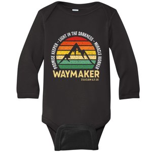 Waymaker Promise Keeper Miracle Worker Christian Believer Baby Long Sleeve Bodysuit