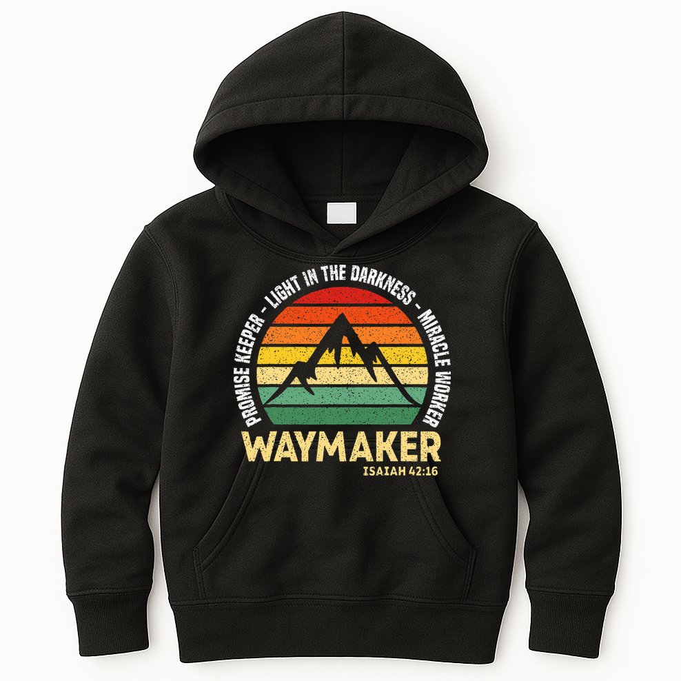 Waymaker Promise Keeper Miracle Worker Christian Believer Kids Hoodie
