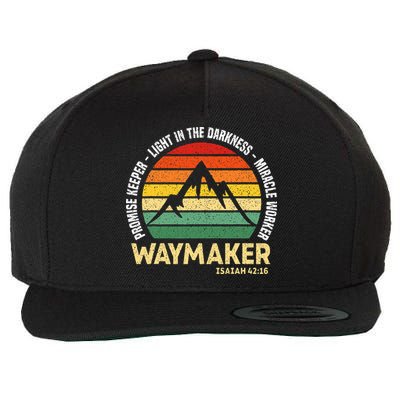 Waymaker Promise Keeper Miracle Worker Christian Believer Wool Snapback Cap