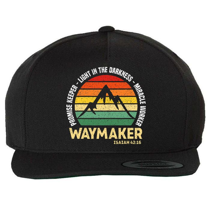 Waymaker Promise Keeper Miracle Worker Christian Believer Wool Snapback Cap